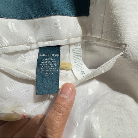 Perry Ellis Men’s White Linen Cotton Blend Blazer Sport Coat 44R - Picture 11 of 16